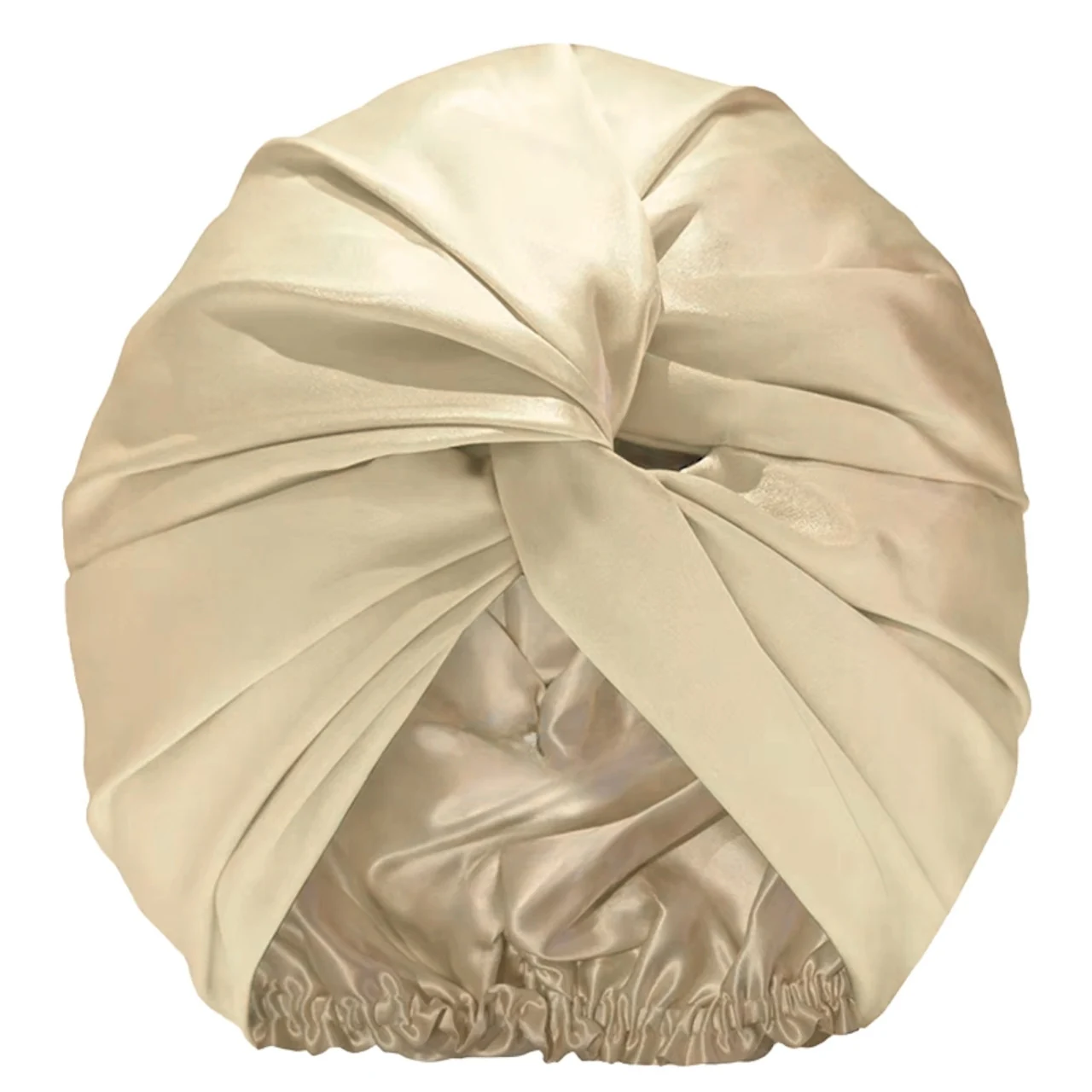 Long Hair Mulberry Silk Bonnet - Champagne Gold