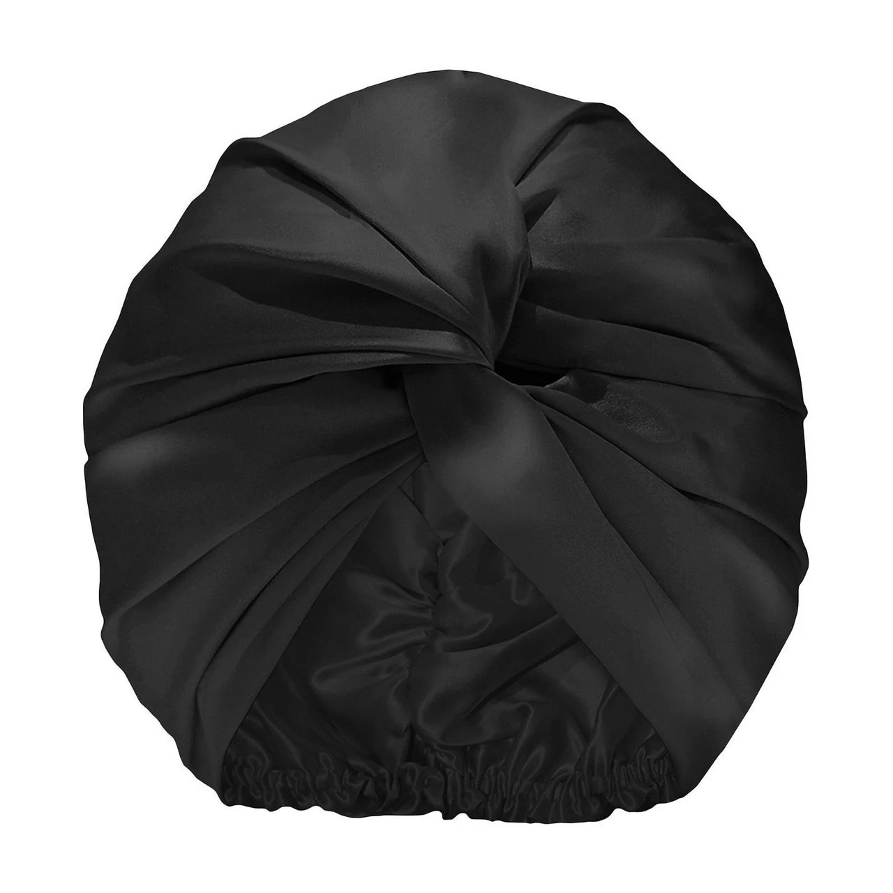 Long Hair Mulberry Silk Bonnet - Midnight Black