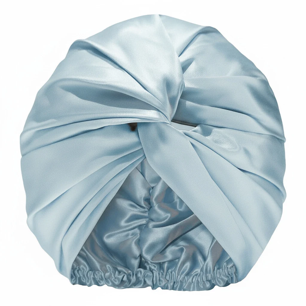 Long Hair Mulberry Silk Bonnet - Royal Navy Blue