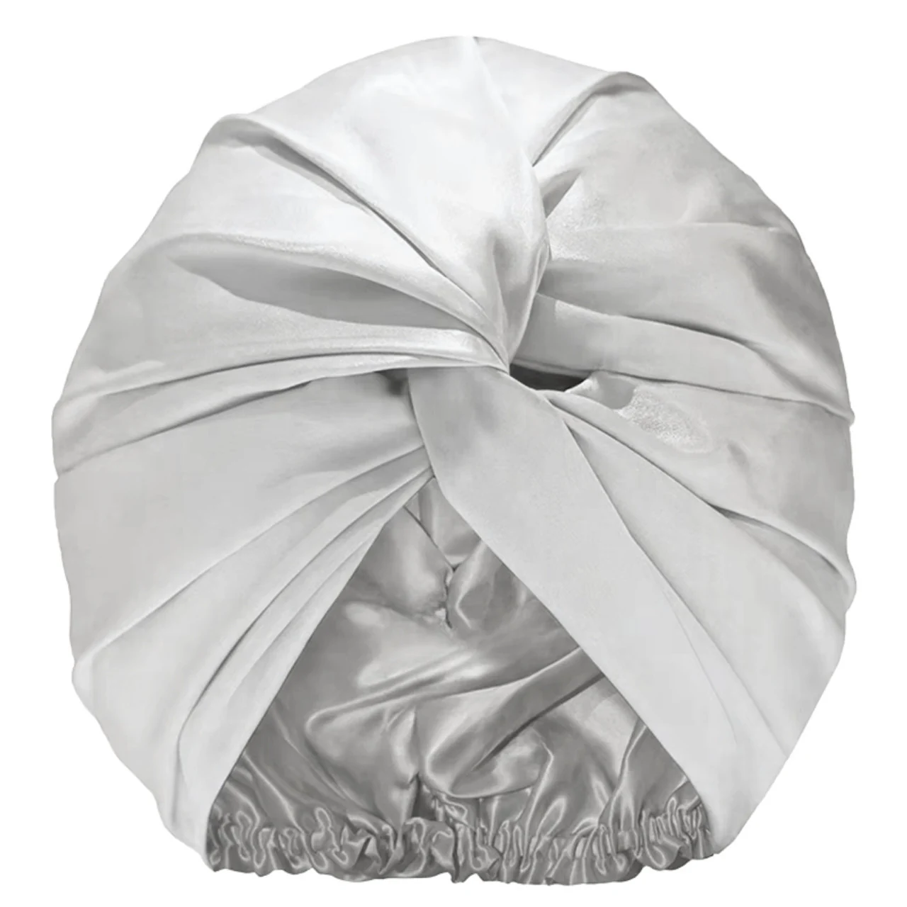Long Hair Mulberry Silk Bonnet - Silver Mist