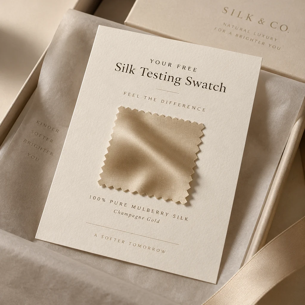 Complimentary pure silk testing swatch